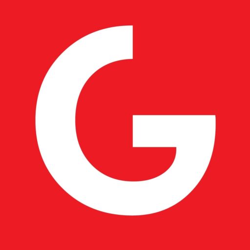 Logo-Alphabet 'G' in red color background