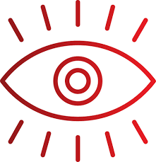 red colured icon of eye