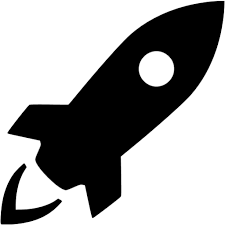 startup business growth icon: rocket symbol for affordable laptops for startup business