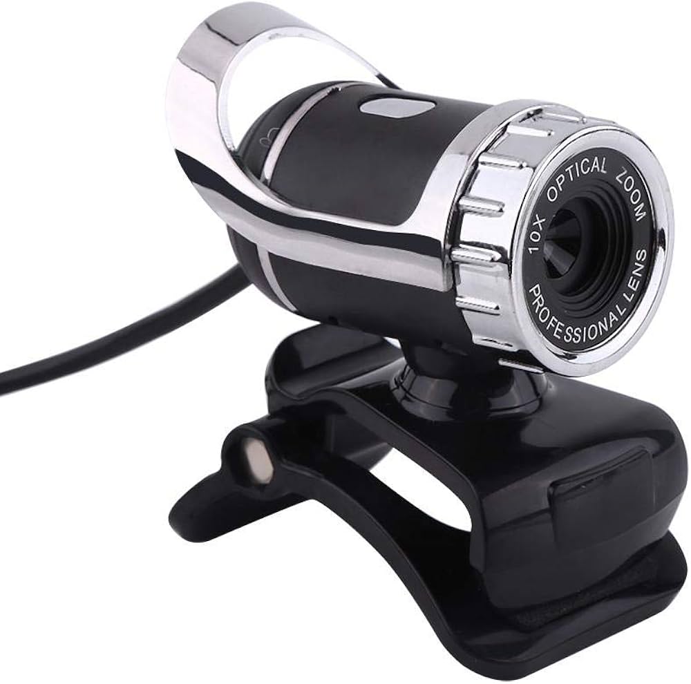 HD USB webcam attached to a laptop or monitor for video calls
